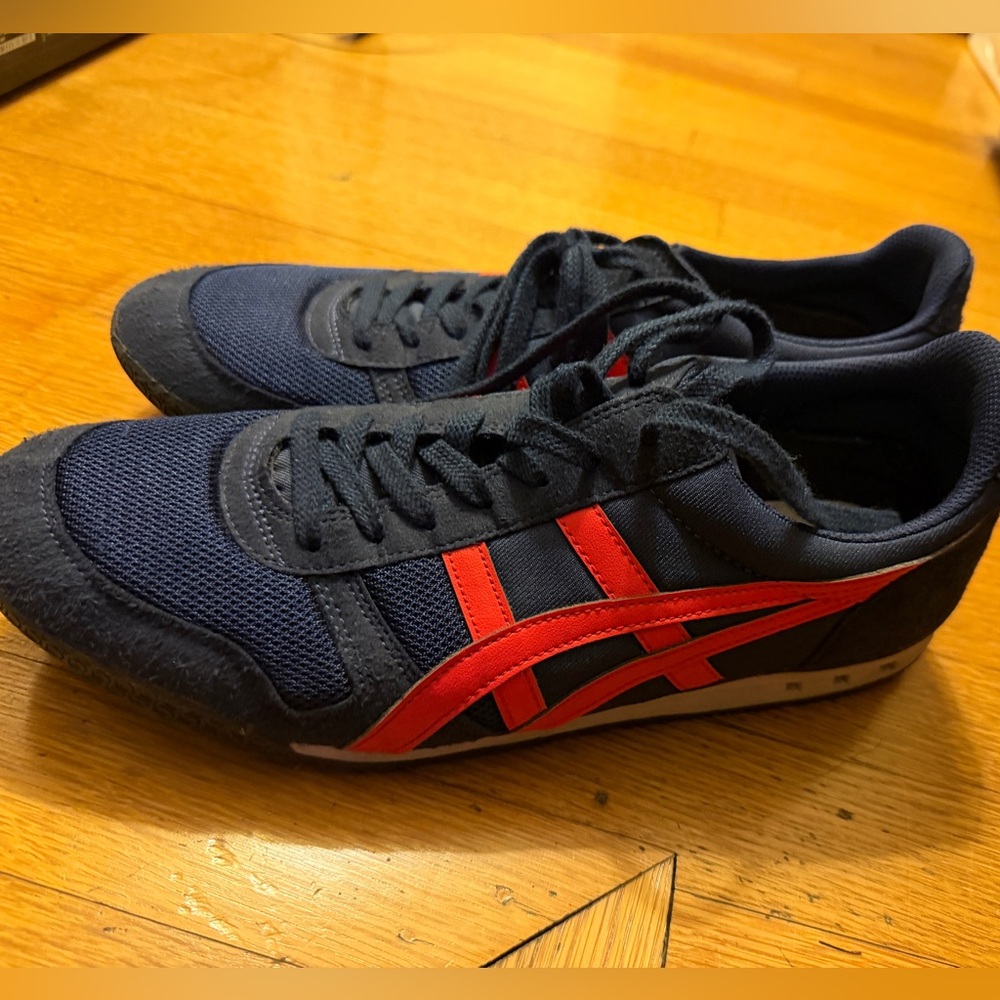 Onitsuka Tiger ASICS Dark Blue and Crimson Athletic Shoes